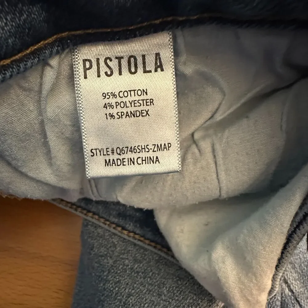 Pistola Women's Cropped‎ Stretchy Distressed Straight Leg Jeans Size 28